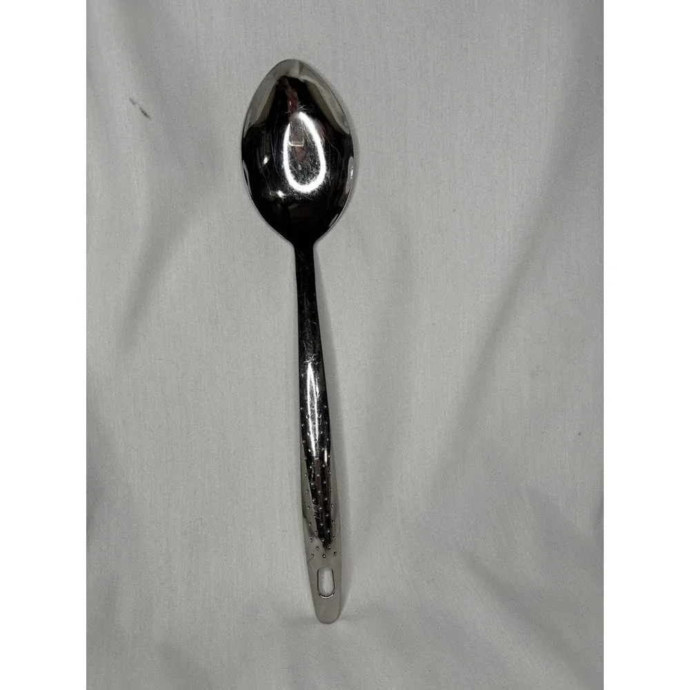 Rostfrei Stainless Steel Serving Spoon Silver Dotted Handle